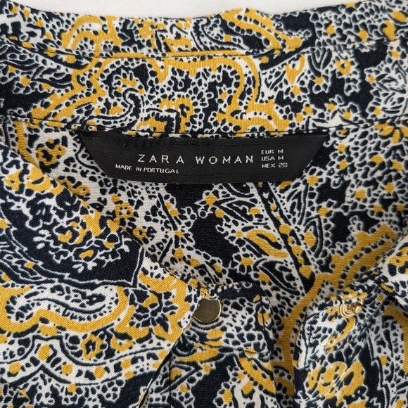 ZARA WOMAN Women's Long Sleeve Top Blouse  Size M  Multi-Color Print - Picture 7 of 7